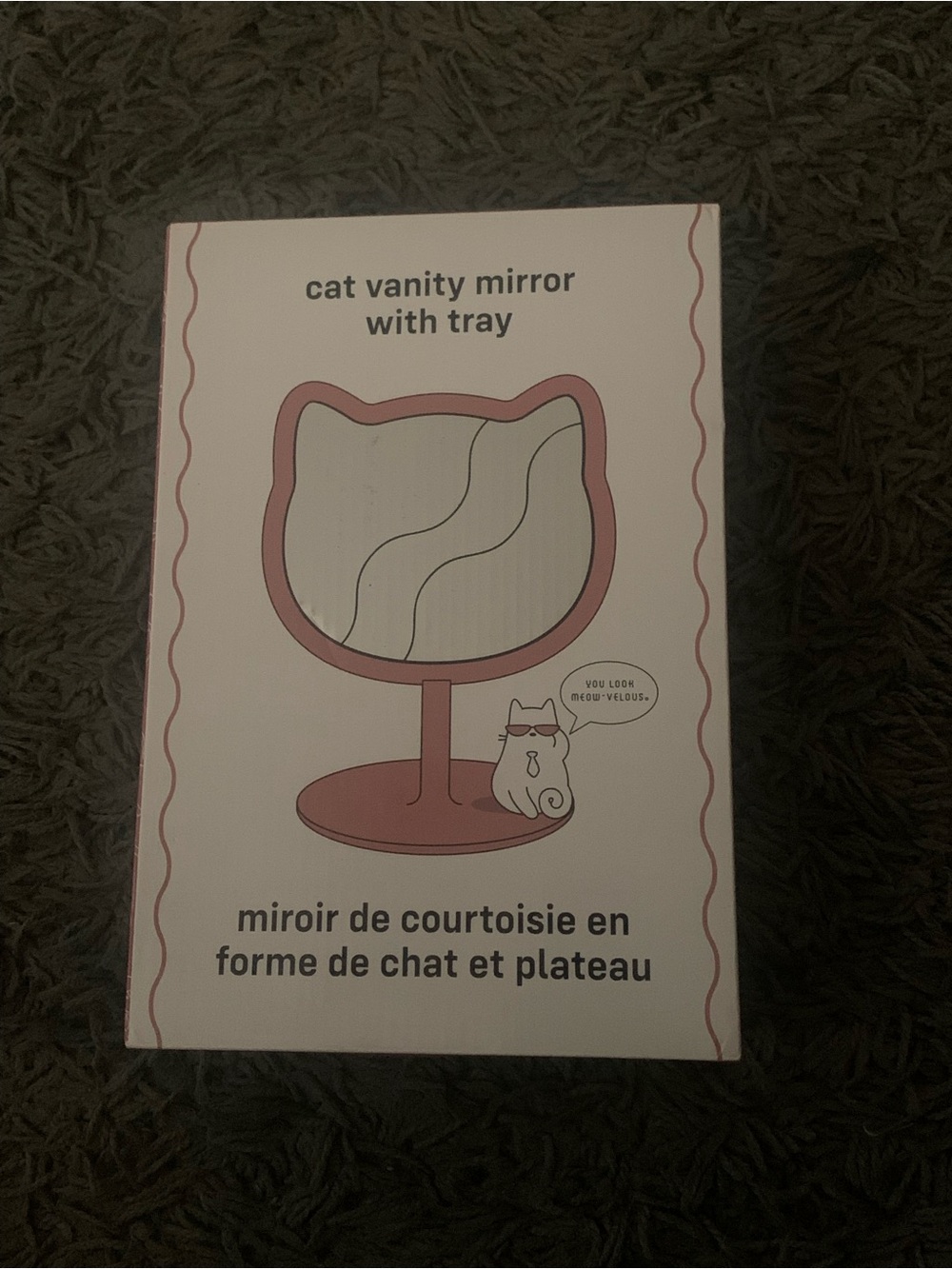 Urban Outfitters Pink Cat Vanity Mirror with Tray